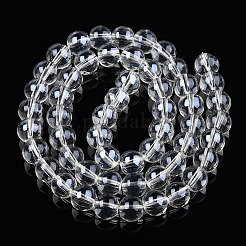 Transparent Electroplate Glass Beads Strands&nbsp;GLAA-T032-T8mm-AA13