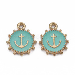Alloy Enamel Pendants&nbsp;X-ENAM-N055-016B-NR