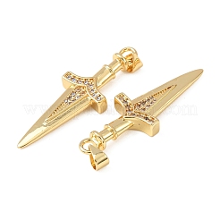 Brass Micro Pave Cubic Zirconia Pendants&nbsp;KK-C143-02G