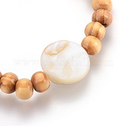 Wood Beads Kids Stretch Bracelets&nbsp;BJEW-JB03970-M