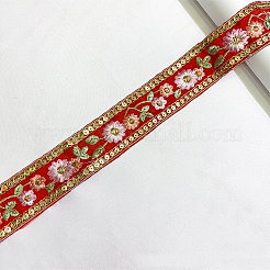 10 Yards Embroidery Flower Polyester Ribbon&nbsp;PW-WG22962-01