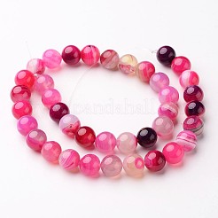 Natural Striped Agate/Banded Agate Beads Strands&nbsp;G-D845-01C-8mm