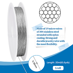 Tiger Tail Wire 304 Stainless Steel Beading Wire&nbsp;TWIR-WH0002-24A