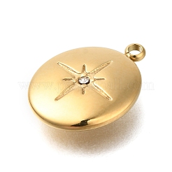 Ion Plating(IP) 304 Stainless Steel with Rhinestone Pendants&nbsp;STAS-Q335-01G-02