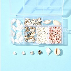 6 Styles Natural Cowrie Shell Pendants and Shell Beads Kits&nbsp;DIY-FS0006-94