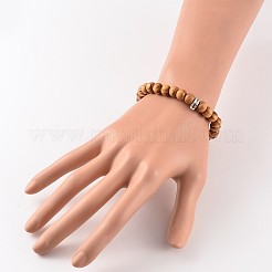 Round Wood Beaded Stretch Bracelets&nbsp;BJEW-JB02170