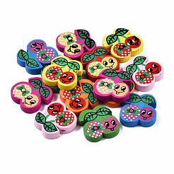 6 Styles Printed Natural Wooden Beads&nbsp;WOOD-S055-33