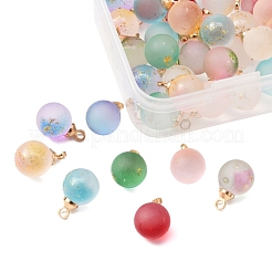 40Pcs 7 Colos Transparent Spray Painted Glass Pendants&nbsp;GLAA-YW0001-35
