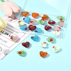 24Pcs 6 Colors Handmade Bumpy Millefiori Glass Beads&nbsp;LAMP-FS0001-39