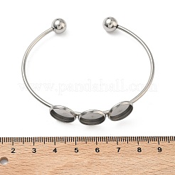 304 Stainless Steel Open Cuff Bangle Makings&nbsp;STAS-K320-01C-P