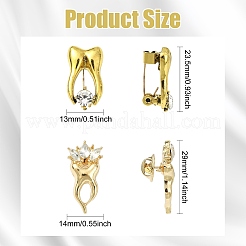 6Pcs 6 Colors Tooth Alloy Rhinestone Brooches for Backpack Clothes&nbsp;JEWB-CJ0001-86