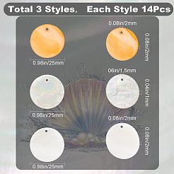42Pcs 3 Styles Natural Capiz Shell & Freshwater Shell Pendants&nbsp;FIND-CN0001-21