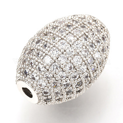 Brass Micro Pave Cubic Zirconia Beads&nbsp;ZIRC-Q013-128P