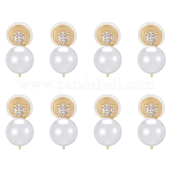 10Pcs Round Brass Brass Micro Pave Clear Cubic Zirconia Ear Cuff Findings&nbsp;KK-BBC0022-45