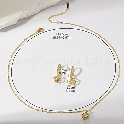 Cube 304 Stainless Steel Jewerly Set&nbsp;FS-WG4EAB4-01