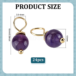 24Pcs Natural Amethyst Pendants&nbsp;PALLOY-PH01915