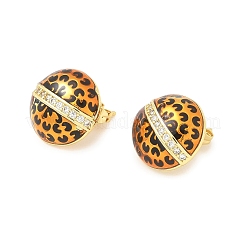 Brass Micro Pave Clear Cubic Zirconia Stud Earrings for Women&nbsp;EJEW-A169-01A-G