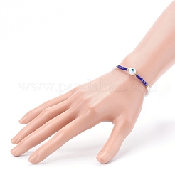 Faceted Glass Beaded Stretch Bracelets&nbsp;BJEW-JB05985-01