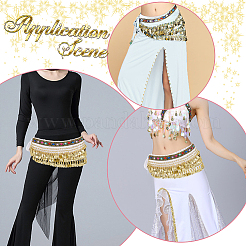 Golden Alloy Three Layers Flat Round Waist Belt&nbsp;AJEW-WH20002-09B