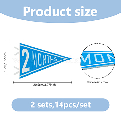 14Pcs Felt Baby Monthly Milestone Pennant Flags&nbsp;DIY-WH0899-496