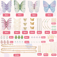 DIY Polyester Butterfly Dangle Earring Making Kits&nbsp;DIY-SC0026-62