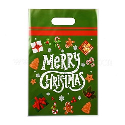 50Pcs Merry Christmas Printed OPP Cellophane Packaging Bags with Die Hole Handle&nbsp;ABAG-C013-05