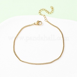 304 Stainless Steel Box Chain Bracelets&nbsp;BJEW-C134-01E-G