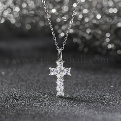 925 Sterling Silver Micro Pave Clear Cubic Zirconia Pendants&nbsp;SE-CBA9BBC-01P
