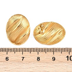 304 Stainless Steel Oval with Stripe Stud Earrings&nbsp;EJEW-I320-21G-05
