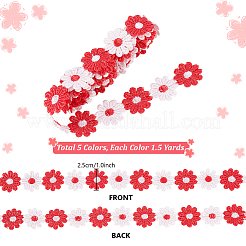 7.5 Yrads 5 Colors Polyester Flower Lace Trim Ribbon&nbsp;OCOR-PH0005-67