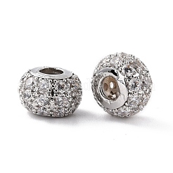 Eco-Friendly Brass Micro Pave Cubic Zirconia Beads&nbsp;ZIRC-C027-15P-RS