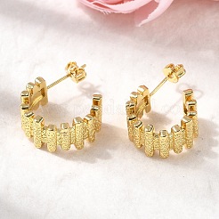 Brass C-Shaped Stud Earrings&nbsp;EJEW-H171-03G