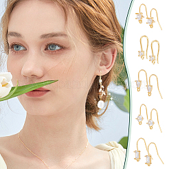 20Pcs 5 Style Brass Micro Pave Clear Cubic Zirconia Earrings Findings&nbsp;EJEW-UN0002-44
