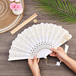 1Pc Polyester & Plastic Alloy Folding Fans&nbsp;AJEW-SP0003-75B