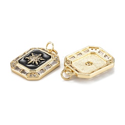 Brass Micro Pave Clear Cubic Zirconia Pendants&nbsp;ZIRC-A020-07G