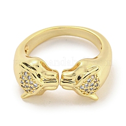Brass Micro Pave Cubic Zirconia Cuff Rings&nbsp;RJEW-I103-009G