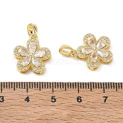 Brass Micro Pave Clear Cubic Zirconia Pendants&nbsp;CU-CBA84C5-06G