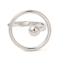 Brass Ring Open Cuff Ring for Women&nbsp;RJEW-G288-09P