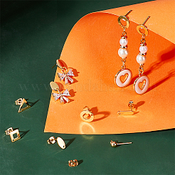 72Pcs 6 Styles 201 & 304 Stainless Steel Stud Earring Findings&nbsp;STAS-UN0059-22