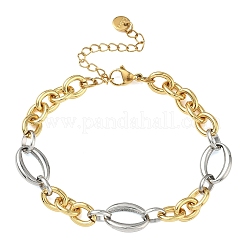 304 Stainless Steel Figaro Chain Bracelets for Women&nbsp;BJEW-A169-09GP