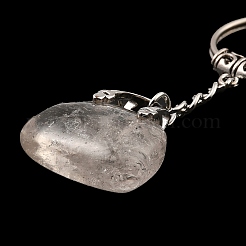 Natural Quartz Crystal Bag Pendant Keychain&nbsp;G-Z033-16P-07