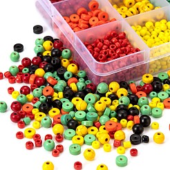 240Pcs Round & Flat Round Synthetic Turquoise Beads and 4 Styles Glass Seed Beads&nbsp;DIY-LS0003-09