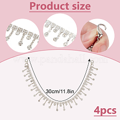 4Pcs Alloy Crystal Rhinestone Boot Strap Chains&nbsp;AJEW-DR0002-15