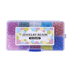 Spray Painted Transparent Crackle Glass Beads Strands&nbsp;CCG-X0002-6mm-B