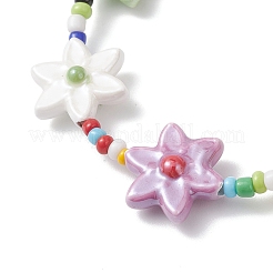 Handmade Porcelain & Glass Seed Beads Stretch Bracelets for Women&nbsp;BJEW-TA00696