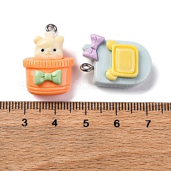 Bear Theme Opaque Resin Pendants&nbsp;CRES-M038-08