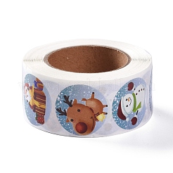8 Patterns Christmas Round Dot Self Adhesive Paper Stickers Roll&nbsp;DIY-A042-01D