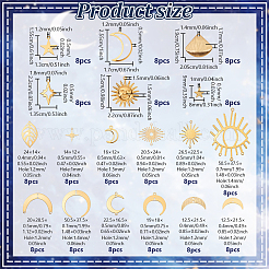 144Pcs 18 Styles Brass Charms & Connector Charms Findings Kits&nbsp;FIND-GA0007-59
