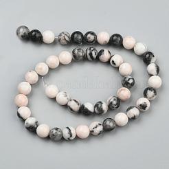 Natural Pink Zebra Jasper Beads Strands&nbsp;G-P231-01-10mm