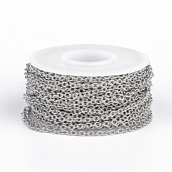 Tarnish Resistant 304 Stainless Steel Textured Cable Chains&nbsp;CHS-H007-42P